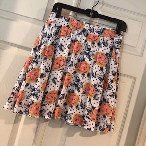 Floral and Polka-Dot Skirt